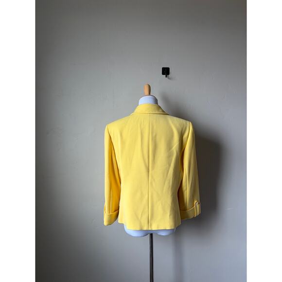 VTG Tahari Arthus S. Levine Yellow Blazer Sz 12 Career Business Office Teacher - Picture 6 of 6